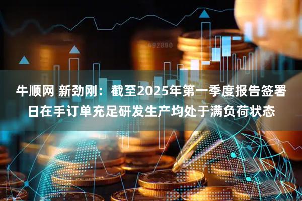 牛顺网 新劲刚：截至2025年第一季度报告签署日在手订单充足研发生产均处于满负荷状态