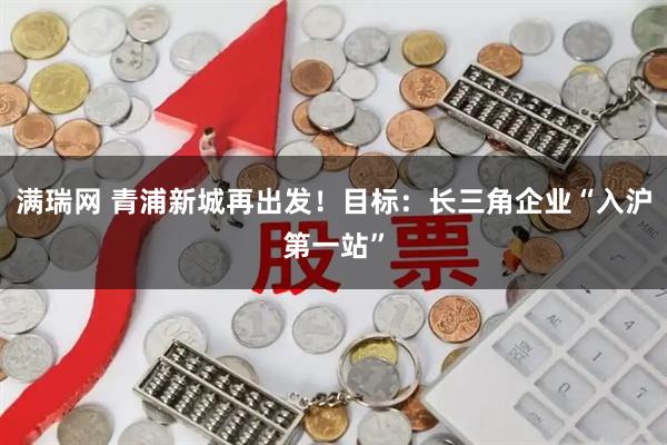 满瑞网 青浦新城再出发！目标：长三角企业“入沪第一站”
