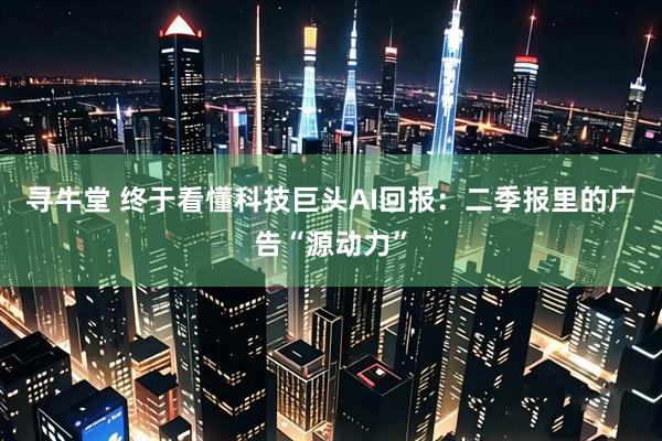 寻牛堂 终于看懂科技巨头AI回报：二季报里的广告“源动力”