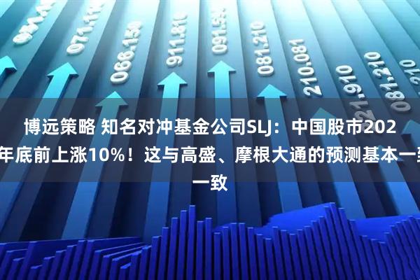 博远策略 知名对冲基金公司SLJ:中国股市2026年底前上涨10%!这与高盛、摩根大通的预测基本一致